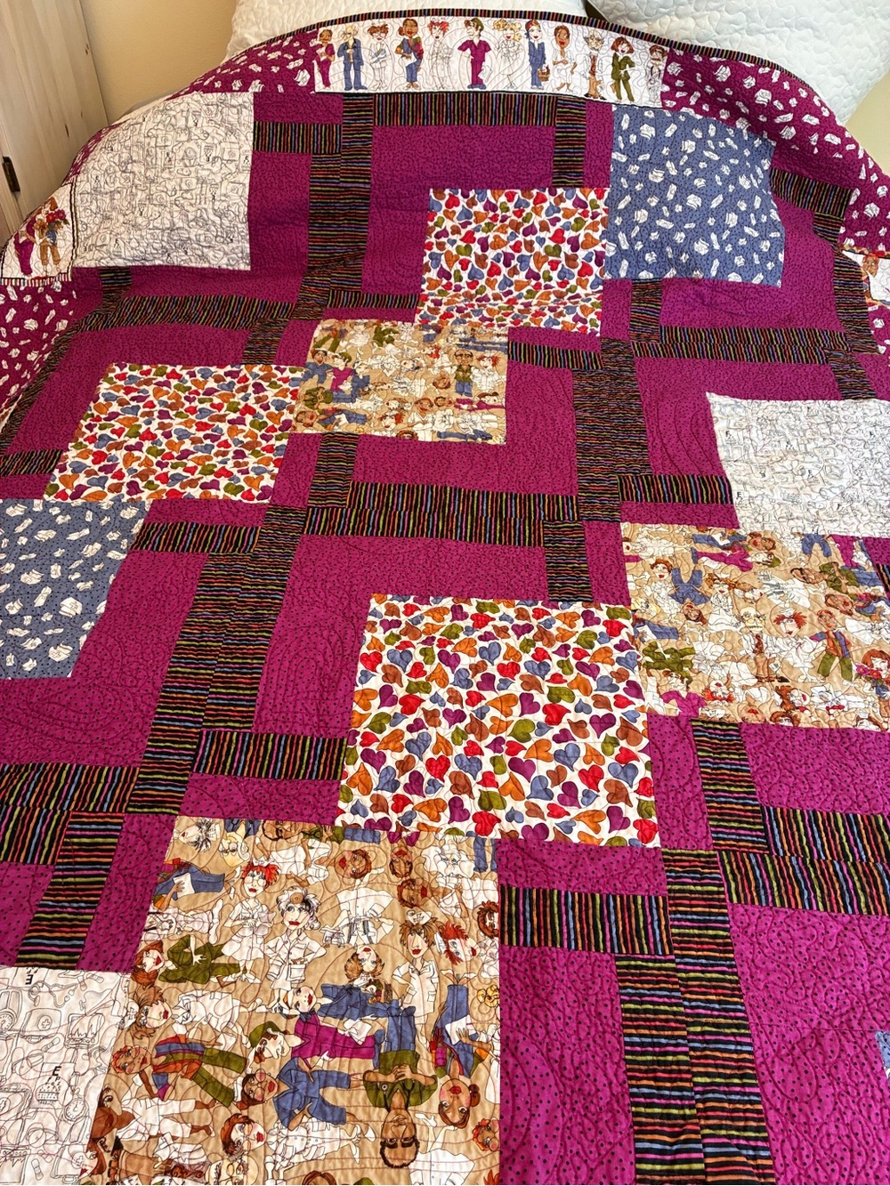 Handmade Appliqués Patchwork Quilt